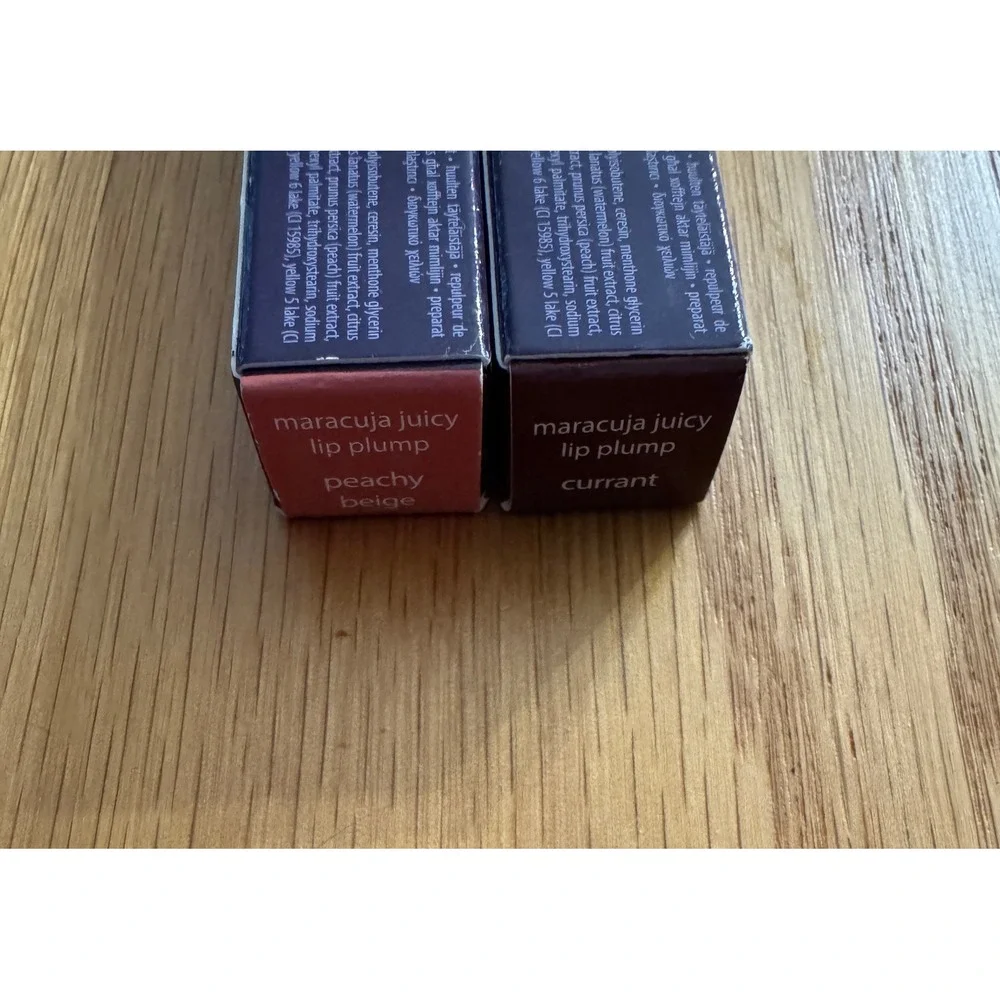 Tarte Maracuja Juicy Lip Plump Set Peachy Beige & Currant 2.7g New in Box